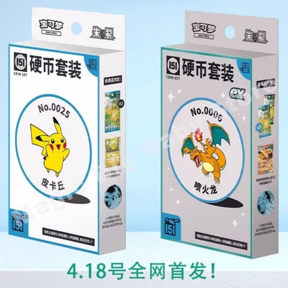 Cartas Pokémon Originais de Negociação PTCG Desenho Animado Colecionável 151 Ver Pacote Suplementar Moeda 151 Livro de Cartas Colecionáveis Presente para Criança