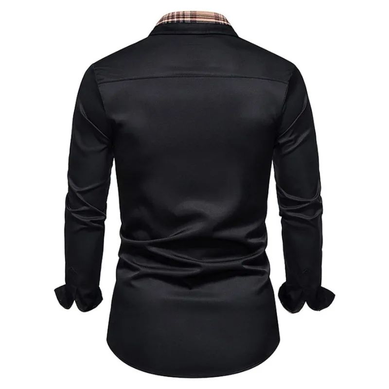 Bolubao Men Brand New Shirt Fashion Smart Casual Business Four Season Long Sleeve Black Male Elastic Shirt
