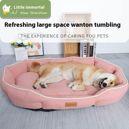 Cama de cachorro gato de inverno Cama de sofá para cães e gatos de estimação Quadrada Cama para cães de estimação Ninho de estimação grande Universal Personalizado Cama de camurça para cães Tapete