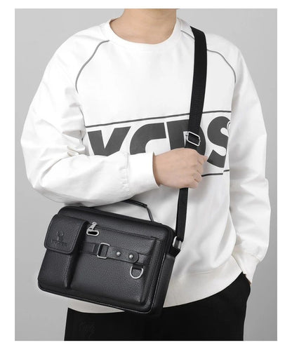 2024 New Men Shoulder Bag for 10.4" Ipad PU Leather Business Handbags Men Messenger Bags Fashion Man Crossbody Bag