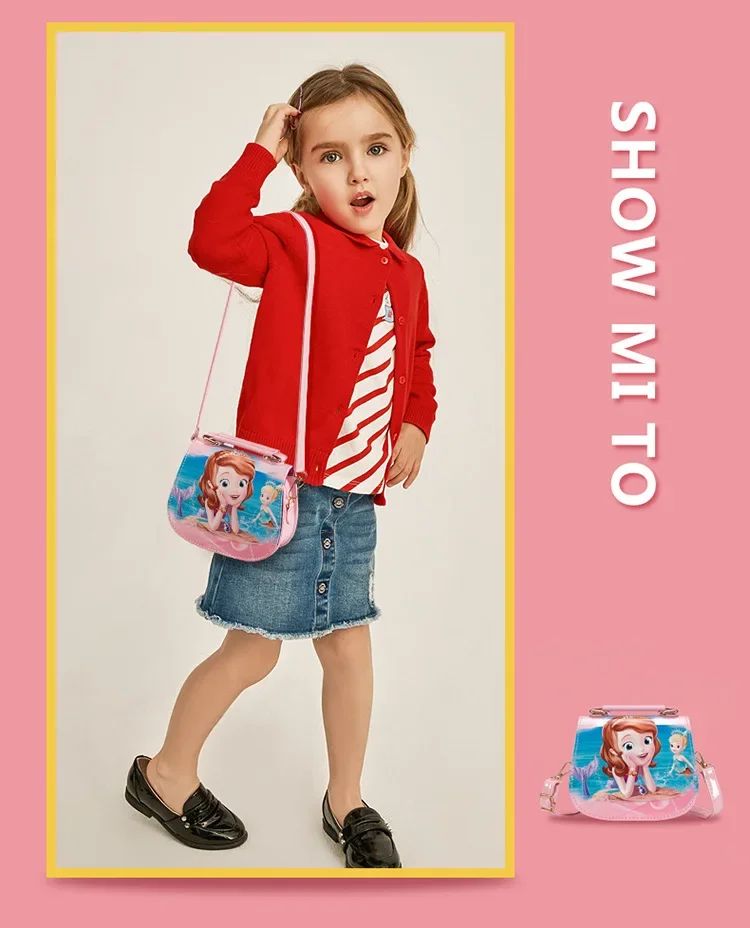 Disney Frozen 2 Elsa Anna Princesa Brinquedos Infantis Bolsa de Ombro Menina Princesa Sofia Bolsa de Mão Infantil Bolsa de Compras Fashion para Crianças Presente