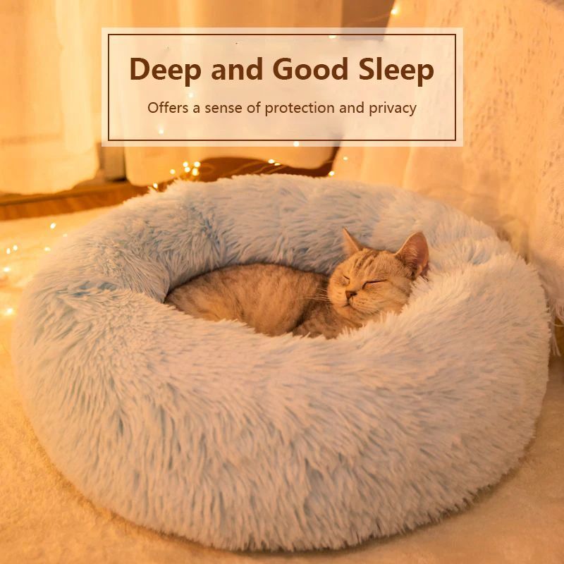 40-70cm Casa Ninho de Pelúcia Super Macio e Quente para Animais de Estimação Removível e Lavável Cama Redonda para Cães e Gatos Casa Quente de Inverno para Dormir
