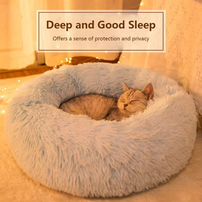 40-70cm Casa Ninho de Pelúcia Super Macio e Quente para Animais de Estimação Removível e Lavável Cama Redonda para Cães e Gatos Casa Quente de Inverno para Dormir