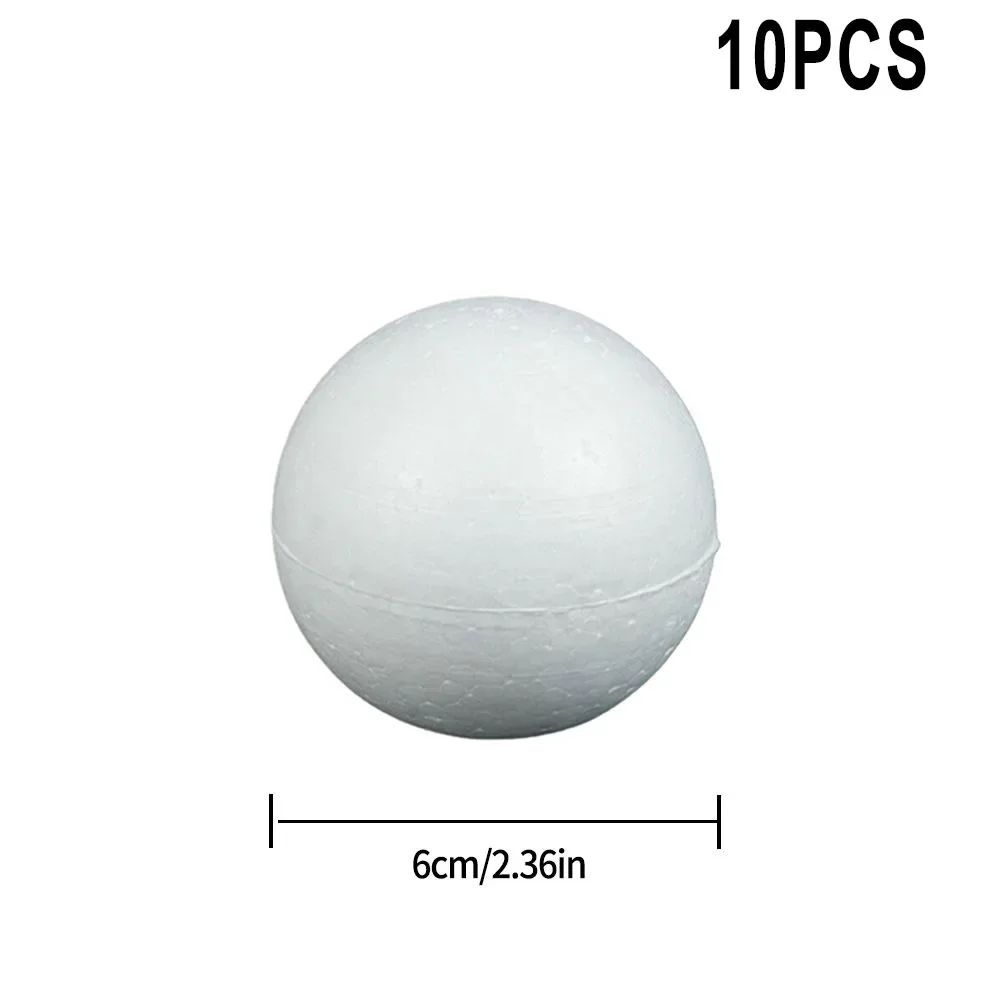 10pcs Solid Foam Ball Polystyrene Balls 50mm-100mm  Round DIY Accessory Handmade For Party Celebration Christmas Decoration