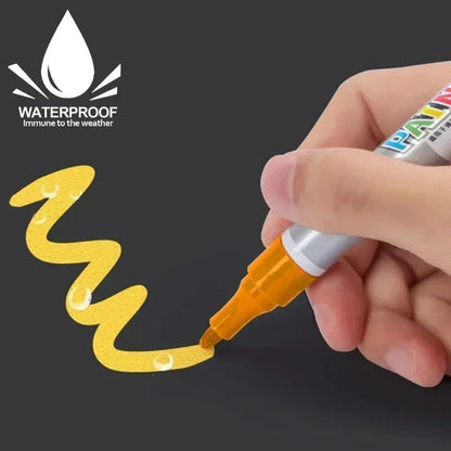 Caneta de retoque para arranhões de pintura de carro caneta de tinta à prova d'água marcador de tinta para cuidado de pneu automotivo preto branco vermelho prata