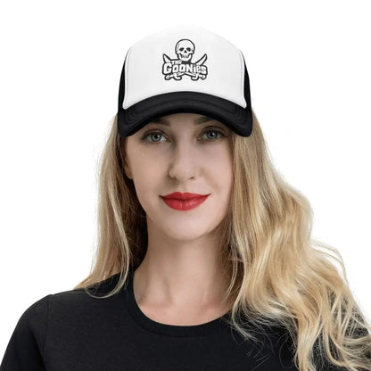 Bonés de Beisebol The Goonies Fashion Sun Caps Chapéu Caveira e Ossos Cruzados Bonés de Sol Respiráveis Bonés Snapback Atacado Novo Boné Trucker