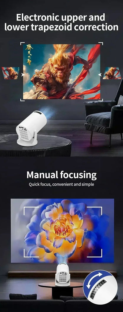 Novo Projetor 4K Android 11 HY300 Wifi6 290ANSI Allwinner H713 BT5.0 1080P 1280*720P Cinema Projetores Portáteis para Exterior?