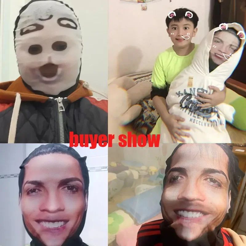 Cosplay 3D Printed Mask Stretch Mesh Full Face Mask Men and Women Role Play Headdress Hip Hop Fashion Balaclava Headdress