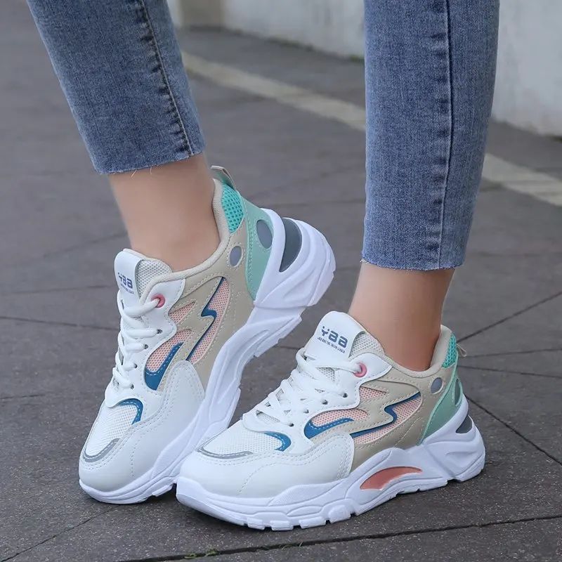 Height Increasing Chunky Sneakers Women New Fashion Lightweight Breathable Platform Mesh Sport Shoes Women's Casual Sneaker