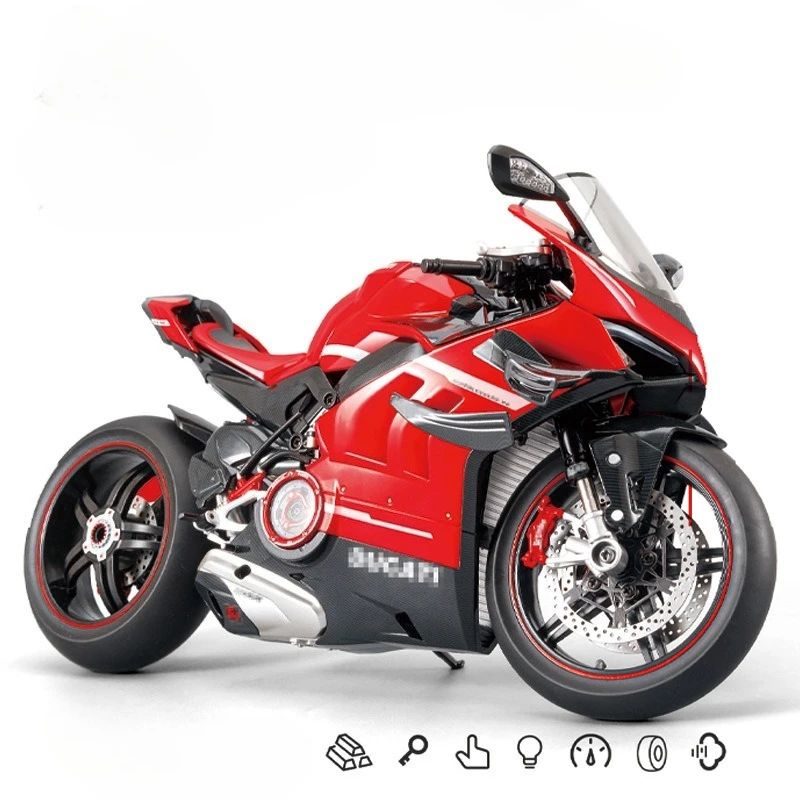 Spray de Fundição 1:6 Ducati V4 Moto Liga Modelo Coleção Miniatura Voiture Ornamento Namorado Presente Decoração de Casa Brinquedo Veículo