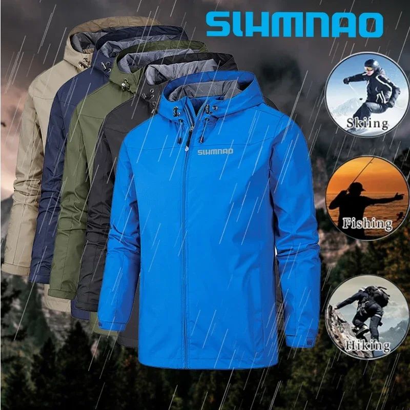 Capa de Chuva Impermeável de Pesca 2025 para Homens, Capa de Chuva para Ciclismo, Jaqueta Corta-Vento, Roupas de Montanhismo, Casaco de Primavera e Outono