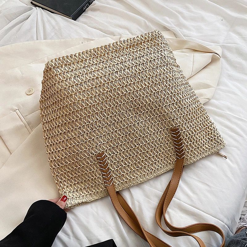 Hand-woven Women's Shoulder Handbag Bohemian Fashion Straw Beach Tote Bag Travel Shopper Weaving Shopping Bags