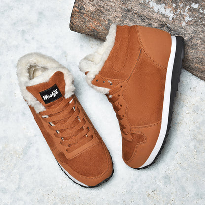 Botas de Inverno Masculinas Casuais Quentes Botas de Tornozelo Sapatos para Homem Tênis Inverno Pelúcia Fur Feminino Calçados Confortáveis Plataforma Botas de Neve