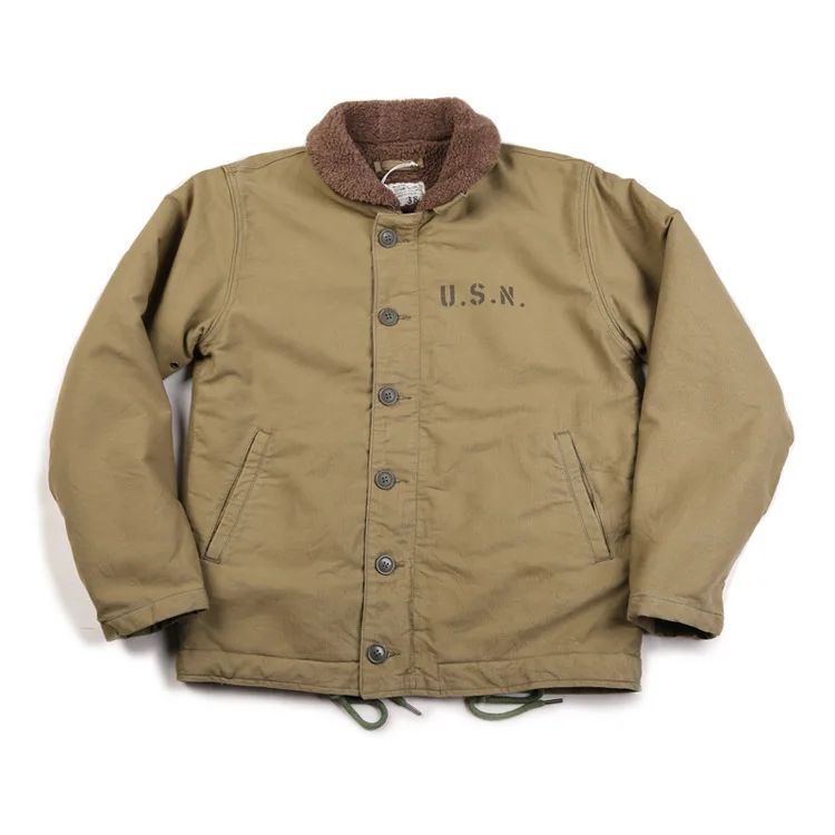 NON STOCK USN N-1 Deck Jacket Sherpa Lining Military Style Men Warm Coat 3 Colors
