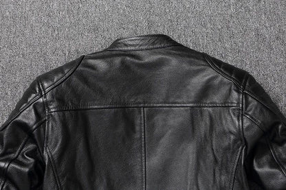2025 New Leather Jacket Top Layer 100% Cowhide Leather Clothes Men's Stand Collar Motorcycle Clothes  Autumn Winter Plus Size