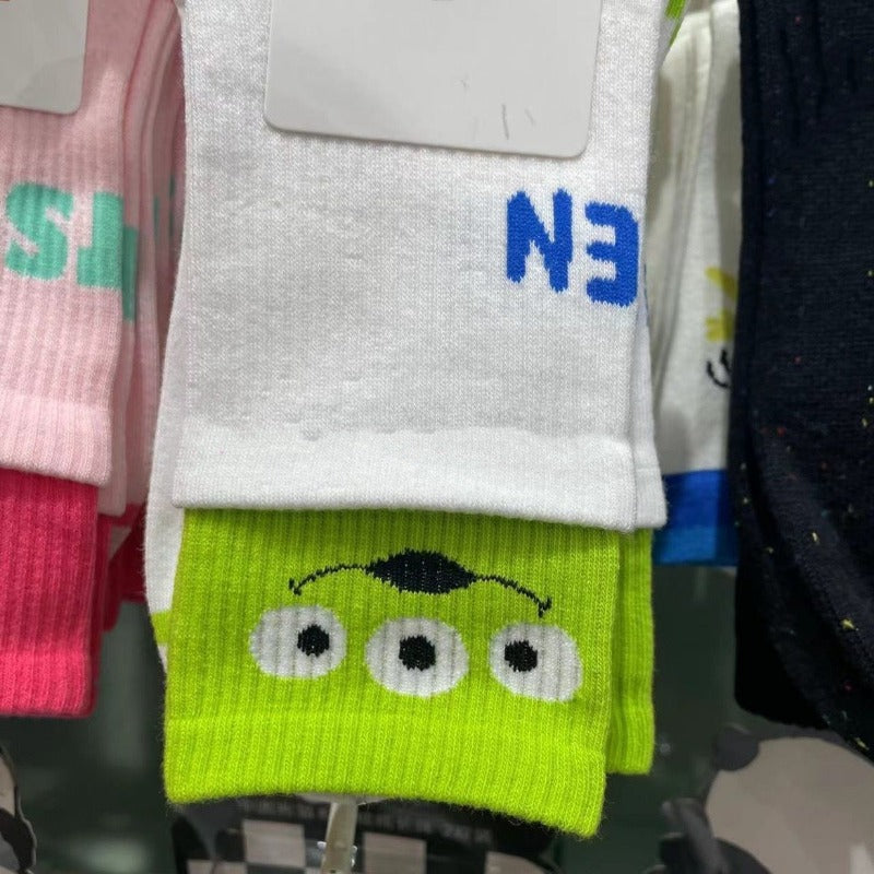 Disney Lotso Socks Women Breathable Cotton Casual Sports Sock Girls Student Autumn Winter Kawaii Mid Tube Skateboard Socks Gift
