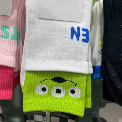 Disney Lotso Socks Women Breathable Cotton Casual Sports Sock Girls Student Autumn Winter Kawaii Mid Tube Skateboard Socks Gift