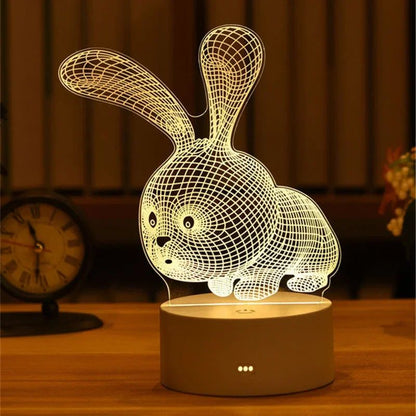 USB Operated 3D Acrylic LED Night Light Festival Birthday Kids Gifts Bedroom Bedside Decor Night Lamp Home Novelty Lighting
