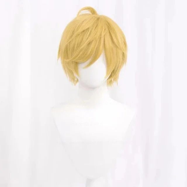 Synthetic Short Straight Cosplay Wig White Green Purple Brown Black Blue Gray Orange Red Fluffy Heat Resistant Hair Anime Wigs