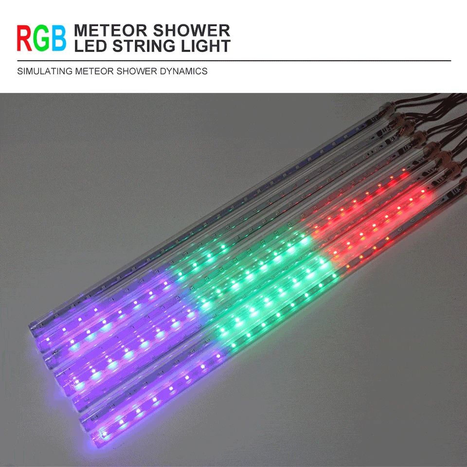 2026 30cm /50cm Waterproof Meteor Shower Rain 8 Tube LED String Lights For Outdoor Holiday Christmas Decoration Tree EU/US Plug