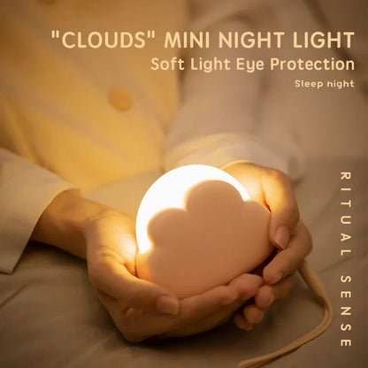 Cloud Night Light Mini USB Rechargeable Adorable Cloud Shape LED NightLight For Bedroom Baby Children Creative Gift Bedside Lamp