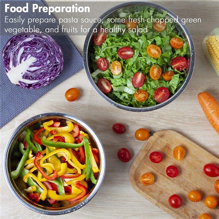 Silicone base thickened with lid cooking basin anti slip salad mixing bowl stainless steel egg beater bowl for kitchen baking