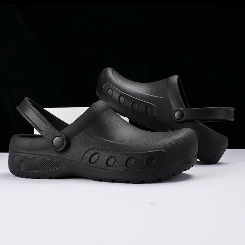 Men Chef Clogs Men Kitchen Shoes EVA Injection Shoes Anti-slip Outsole Comfortable Garden Clogs Waterproof Sandal Big Size 40-46