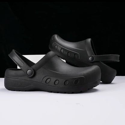 Men Chef Clogs Men Kitchen Shoes EVA Injection Shoes Anti-slip Outsole Comfortable Garden Clogs Waterproof Sandal Big Size 40-46