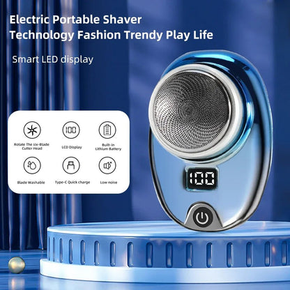 Portable Mini Electric Rechargeable Shaver Digital Power Display Mens Razor Waterproof Cordless Razor Beard Shaver for Face Body