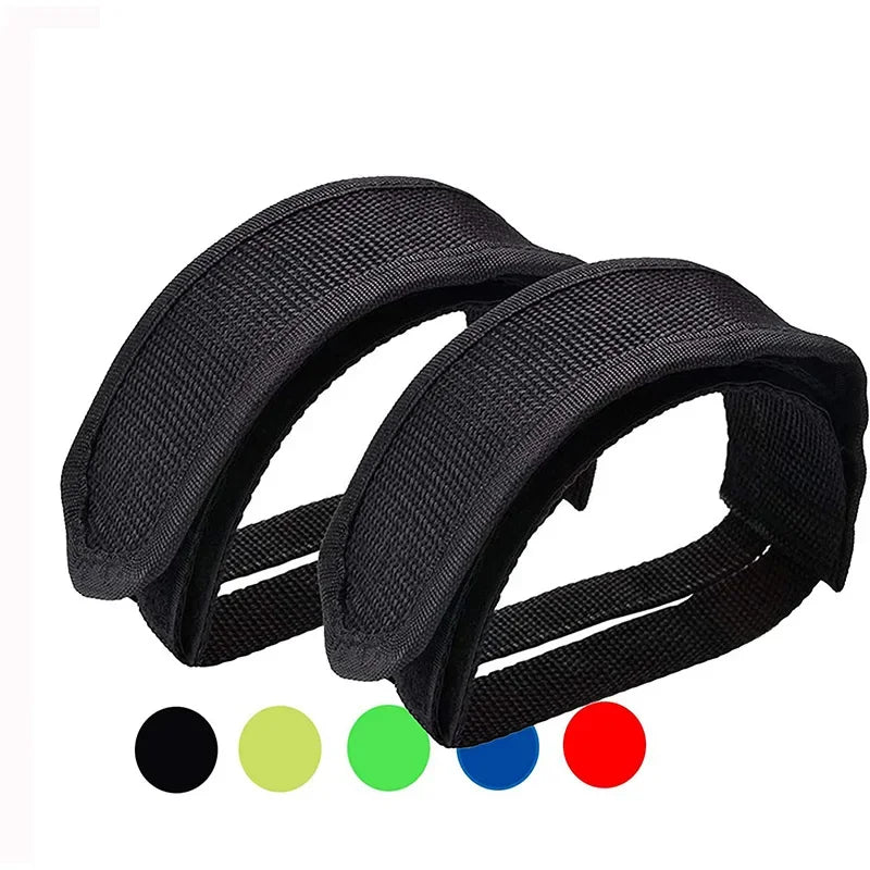 1 Pair Adjustable Bike Pedal Straps - Nylon Backing for Fixed Gear/Road/MTB, Non-Slip Toe Clip Belt Cycling Accessories