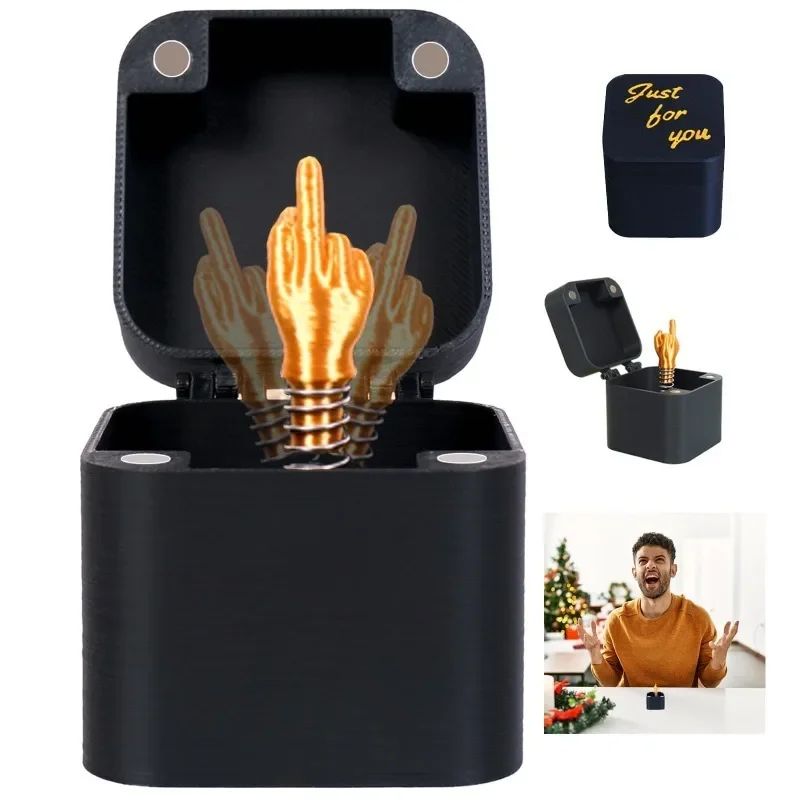 Out of the Box Pop-Up Middle Finger Gift Box Creative Desk Home Decor Gifts Middle Finger Novelty Christmas Funny Prank Gift