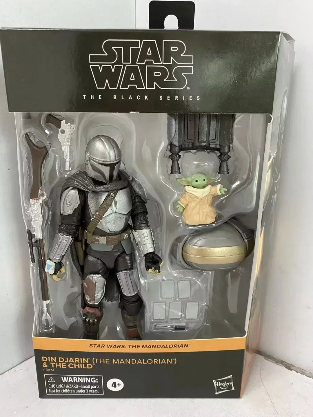 Boneco Star Wars Baby Yoda & Din Djarin - The Black Series Articulações Móveis Brinquedo Colecionável Envio Rápido Em Estoque