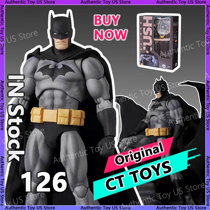 Em estoque Brinquedos CT Batman Hush Versão Preta Mafex 126 Boneco de Ação do Batman DC Anime Estatueta Estátua Modelo Presentes Personalizados Brinquedos Infantis
