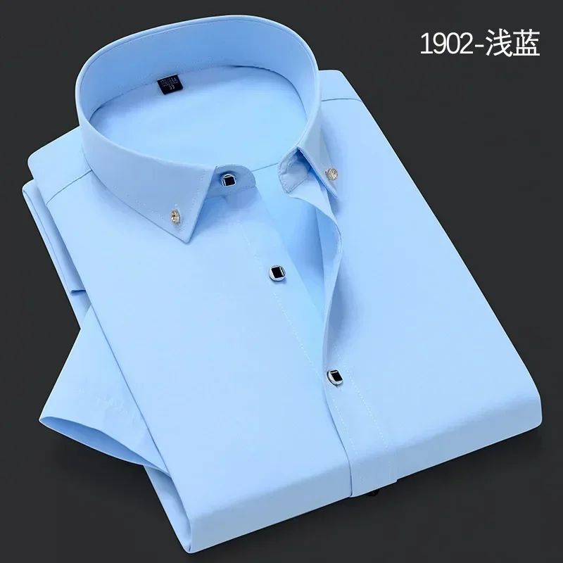 New Men's White Shirt Korean High End Version Free Shipping Popular Clothes Short Sleeve Long Sleeve Casual Suit Bottom Shirts