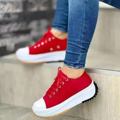 Women's New Casual Single Shoes for Women 2024 Autumn Summer Round Head Canvas Solid Color Low Top Large Size Women's Shoes