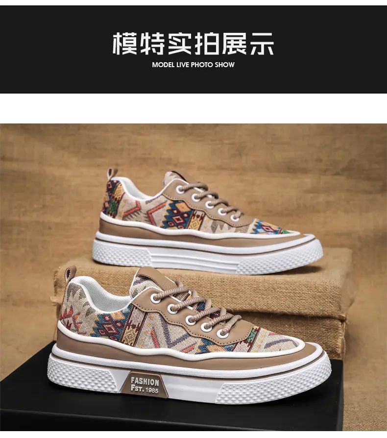 Men's Canvas Fashion Sneakers Trend Hot Sale Comfortable Man Casual Shoes Outdoor Non-slip Breathable Men Shoes Casual