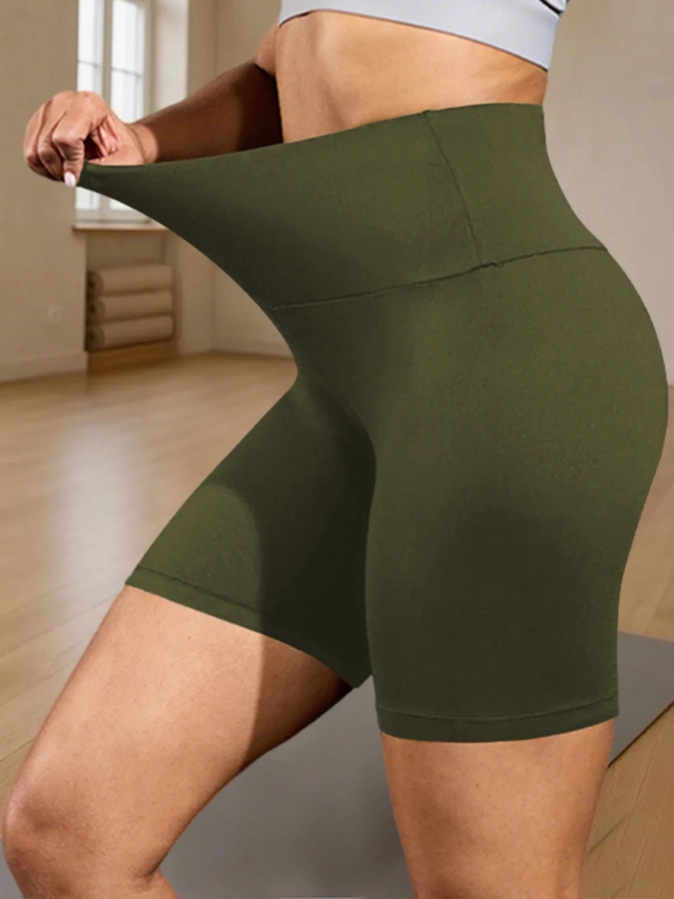 Women's High Waisted Biker Shorts Super Soft Tummy Control No See Through Workout Yoga Running Athletic Push Up Gym Fitness