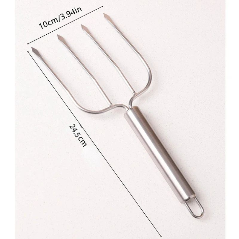 1pcs Stainless Steel Four Needle Turkey Fork Lamb Leg Skewer Barbecue Fork Steak Fork BBQ Outdoor Barbecue Tool