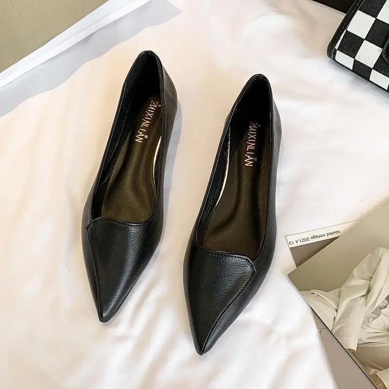 Simple Solid Coloured Women's Flats Classic Fashionable Style Pointed Toe Suitable for Business Office Comfortable To Wear