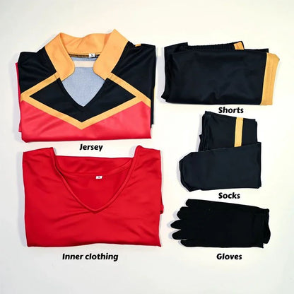 Anime Michael Kaiser Cosplay Costume Red Uniform Team Bastard Munchen Alexis Ness Cosplay Football Soccer Clothing