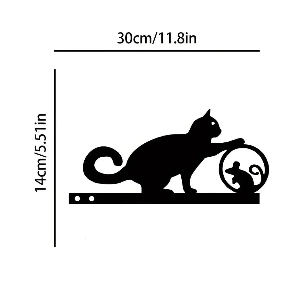 Exclusive Cute Cat Garden Decorative Silhouette - Tiki-Inspired Cat Family Garden Stakes | Perfect Outdoor Statues for Garden