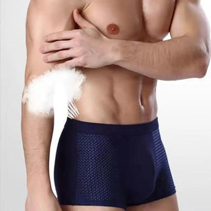 Men Breathable Boxers Ice Silk Mesh Men's Boxers Soft Breathable Underwear with Moisture-wicking Technology U Design for Comfort