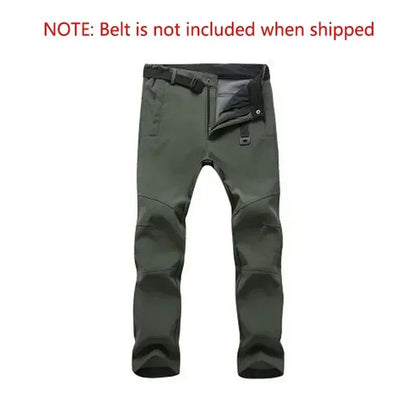 Warm Winter Men Soft Shell Pants Travel Waterproof Outdoor Camping&Hiking Pants Fleece Windproof Skiing Trousers