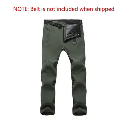 Warm Winter Men Soft Shell Pants Travel Waterproof Outdoor Camping&Hiking Pants Fleece Windproof Skiing Trousers