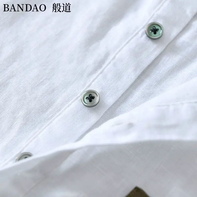 Chinese Style Spring and Summer Loose High-end Men's Linen Short-sleeved Cotton Linen Casual Breathable Shirt Collar T-shirt