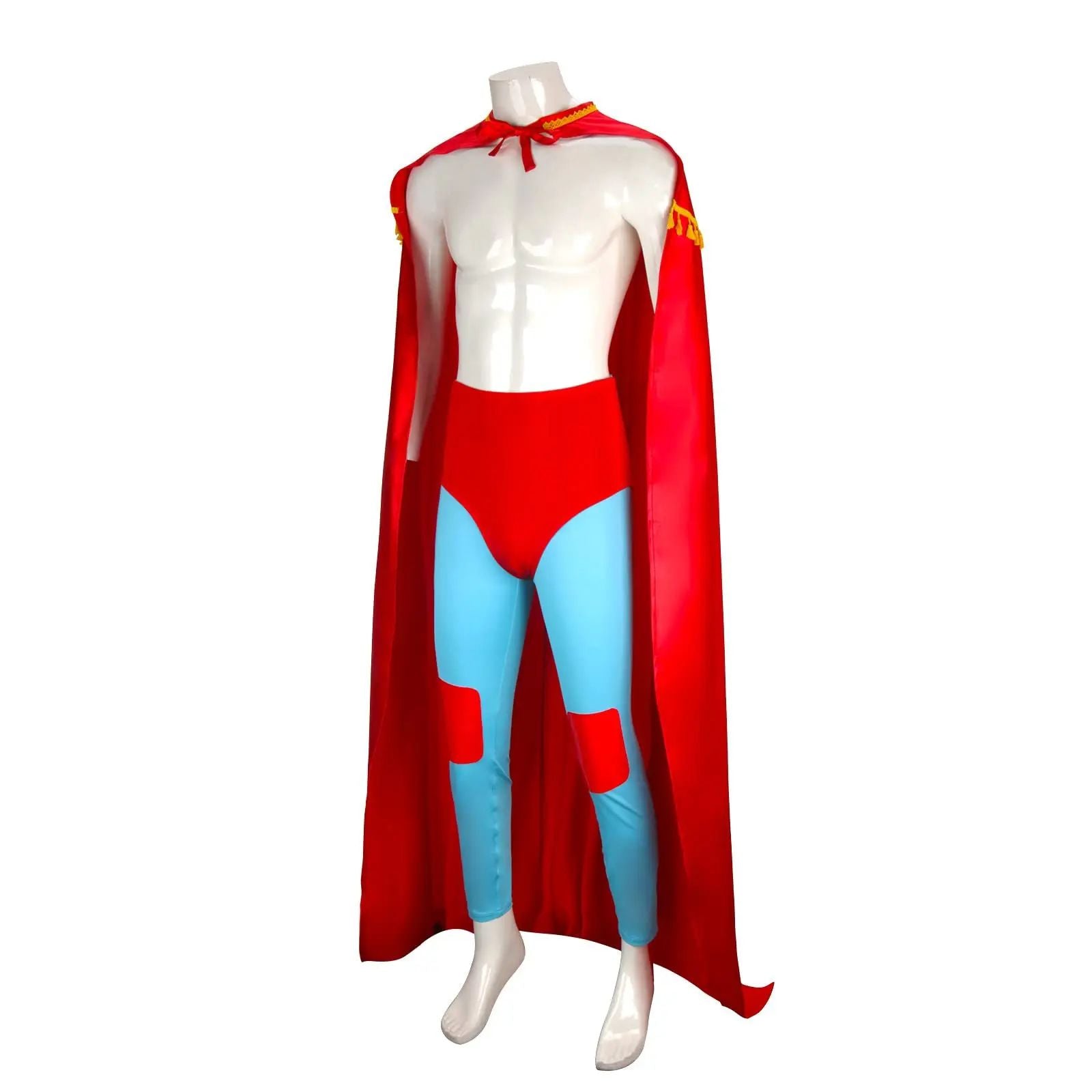 4PCS Nacho Cosplay Costume Libre Red Cloak Mask Pants Shorts Full Set Outfits Mexican Wrestling Halloween Cos Outfits Adult Men