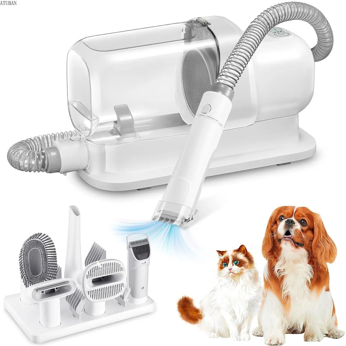 Aspirador de Pelo para Cães e Kit de Higiene com Capacidade de 2,3L e Reservatório de Pó Maior Escova de Pelo para Cães Aspirador de Pelo para Animais de Estimação