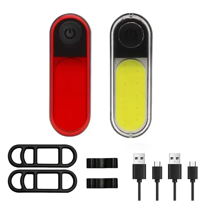 BUCKLOS Bike Light COB Front Rear Bicycle Lights LED Rechargeable Mountain Road Bicycle Lamp MTB Tail Light Cycling Flashlight