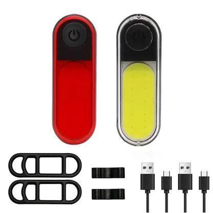 BUCKLOS Bike Light COB Front Rear Bicycle Lights LED Rechargeable Mountain Road Bicycle Lamp MTB Tail Light Cycling Flashlight