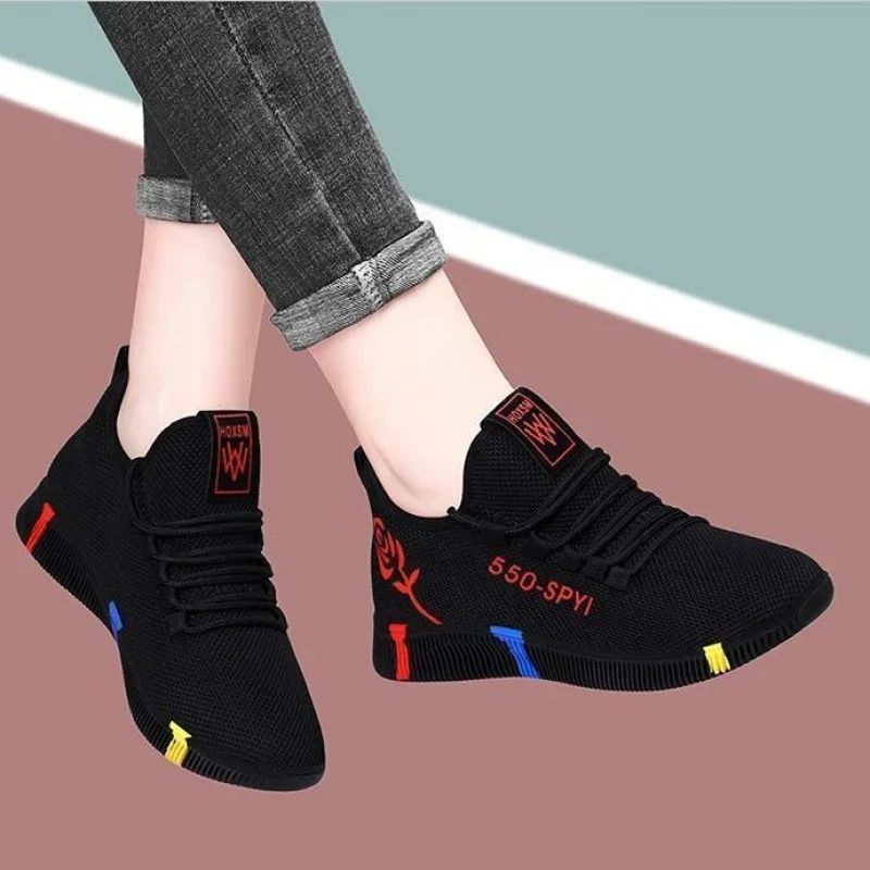 Tenis Feminino 2025 Women Vulcanized Shoes Air Mesh Light Soft Sneakers Female Flats Platform Lace Up Casual Shoes Basket Femme